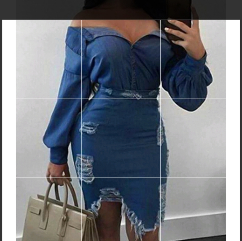 Blue jean skirt and top. Runs small